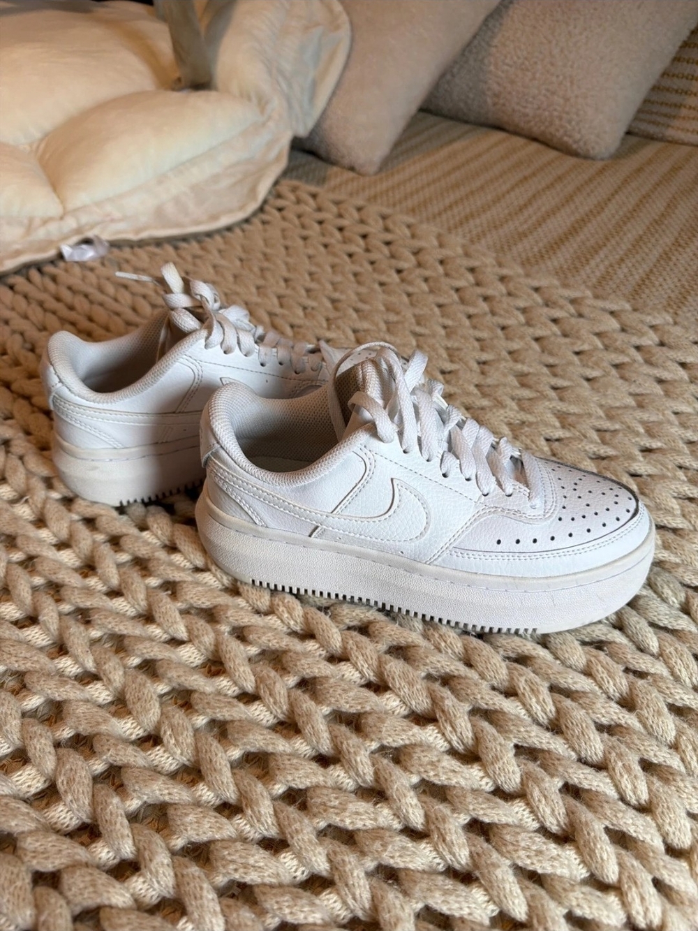 Women's White Leather Nike Air Force 1